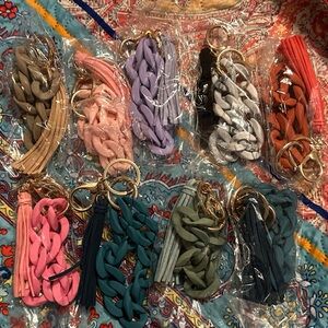 Colorful Chain Keychains with Tassels
